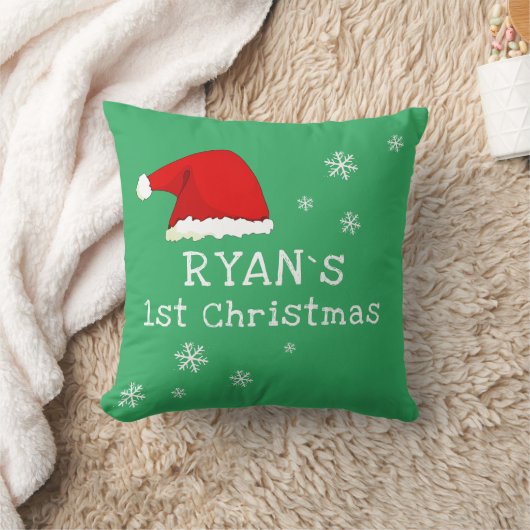 Baby's eerste kerst-groene kerstkerstkerstkerstker kussen (Deken)