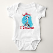 Baby's eerste kerst Kabouter Met Kerstman Hoed  Romper (Voorkant)
