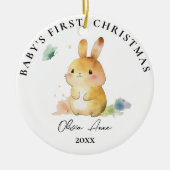 Baby's eerste kerst Keepsake aangepaste foto Keramisch Ornament (Voorkant)
