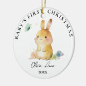 Baby's eerste kerst Keepsake aangepaste foto Keramisch Ornament (Links)