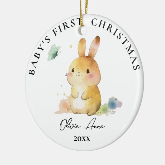 Baby's eerste kerst Keepsake aangepaste foto Keramisch Ornament (Links)