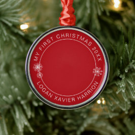 Baby's eerste kerst Keepsake foto Metalen Ornament