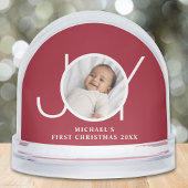Baby's Eerste Kerst Keepsake Foto Rood Sneeuwbol
