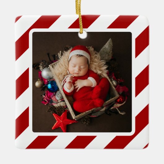 Baby's Eerste Kerst Keepsake Herinneringen Keramisch Ornament (Voorkant)