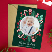 Baby's Eerste Kerst Keepsake Waterverf Feestdagenkaart