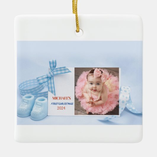 babys eerste kerst keramisch ornament (Voorkant)