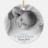 Babys Eerste Kerst Keramische Foto Ornament (Achterkant)
