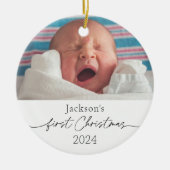 Baby's eerste Kerst Keramische Foto Ornament (Voorkant)