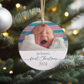 Baby's eerste Kerst Keramische Foto Ornament