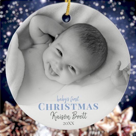 Babys Eerste Kerst Keramische Foto Ornament