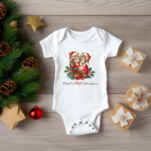 Baby's eerste kerst Kittens Holly Ball Romper