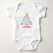 Baby's eerste kerst kleurrijke boom sterren romper (Voorkant)