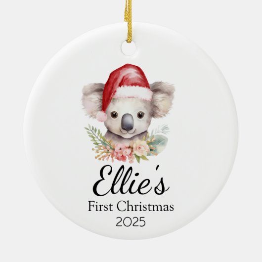 Baby's eerste Kerst Koala Ornament (Achterkant)