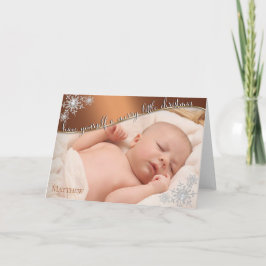 Baby's Eerste Kerst Koper - FOTO VAN UW BABY Kaart
