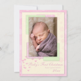 Baby's eerste kerst (meisje) Kaart