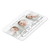 Baby's eerste kerst Mis Modern Eenvoudig 3 foto Magneet (Linkerzijde)