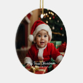 Baby's eerste kerst moderne foto Ornament (Rechts)