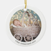 Baby's Eerste Kerst Monochroom Winter Ornament (Voorkant)