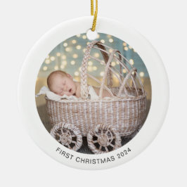 Baby's Eerste Kerst Monochroom Winter Ornament