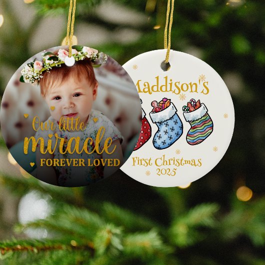 Baby's Eerste Kerst Onze kleine Wonder, voor altij Keramisch Ornament
