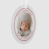 Baby's eerste kerst Ornament 2025 met foto (voorkant)