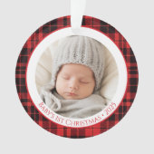 Baby's eerste kerst Ornament 2025 met foto (voorkant)