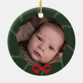 Baby's eerste kerst ornament 2025 rood en groen (Achterkant)