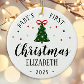 Baby's eerste kerst ornament 2025 rood en groen