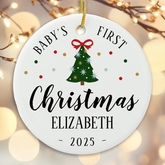 Baby's eerste kerst ornament 2025 rood en groen