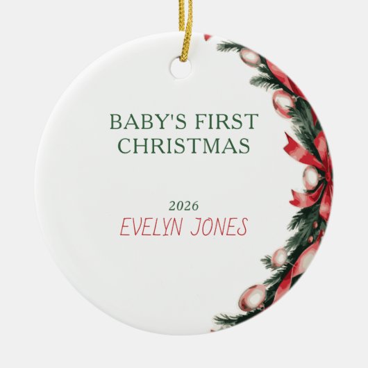 Baby's Eerste Kerst Ornament 2026 (Voorkant)