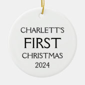 Baby's eerste kerst Ornament, Baby 1e kerst Keramisch Ornament (Voorkant)