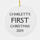 Baby's eerste kerst Ornament, Baby 1e kerst Keramisch Ornament (Achterkant)