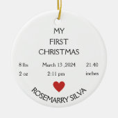 Baby's eerste kerst Ornament, Baby 1e kerst Keramisch Ornament (Voorkant)