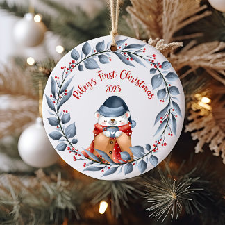 Baby's eerste kerst Ornament Baby Beer