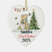 Baby's Eerste Kerst Ornament | Beer & Bijen Klant (Rechts)