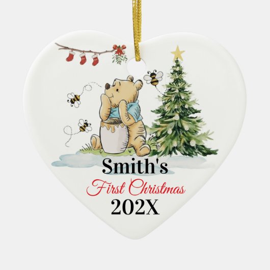 Baby's Eerste Kerst Ornament | Beer & Bijen Klant (Voorkant)