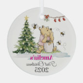 Baby's Eerste Kerst Ornament | Beer & Bijen Klant (Achterkant)