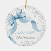 Baby's eerste kerst Ornament Bow Boy (Voorkant)