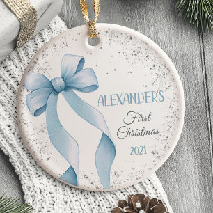 Baby's eerste kerst Ornament Bow Boy