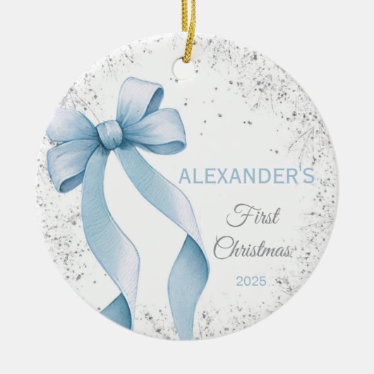 Baby's eerste kerst Ornament Bow Boy (Voorkant)