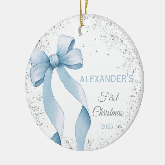 Baby's eerste kerst Ornament Bow Boy (Links)