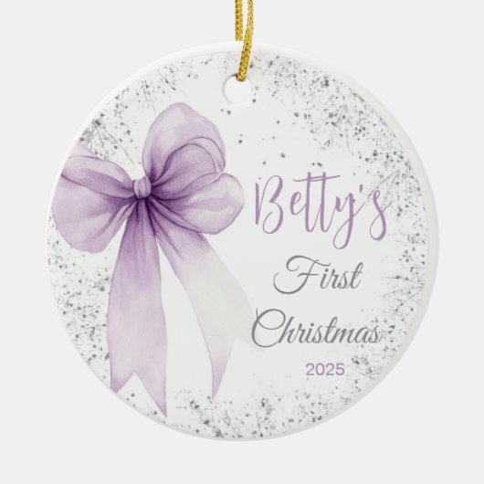 Baby's eerste kerst Ornament Bow Coquette (Voorkant)