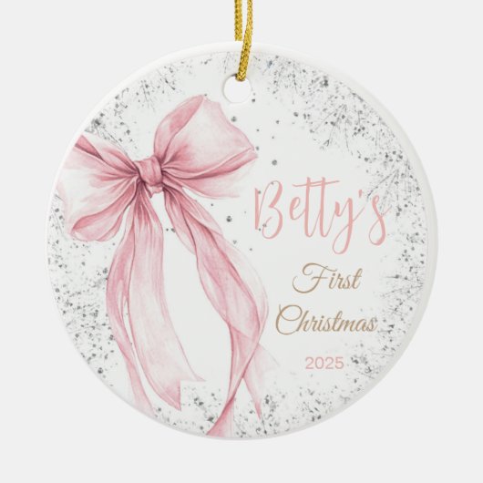 Baby's eerste kerst Ornament Bow Coquette (Voorkant)