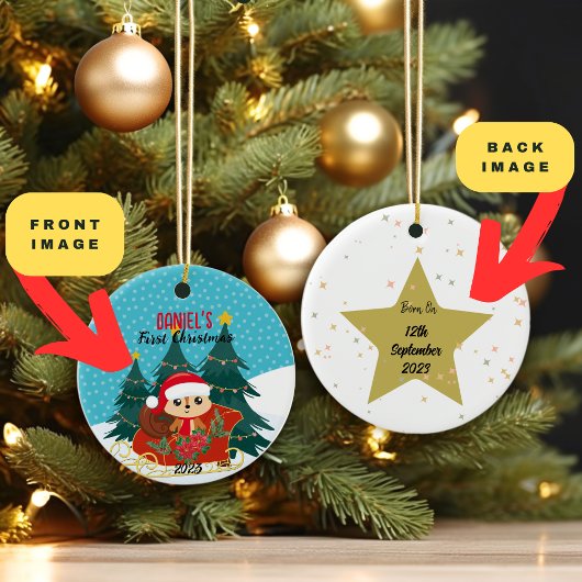 🎄Baby's eerste kerst Ornament |Chipmunk ontwerp