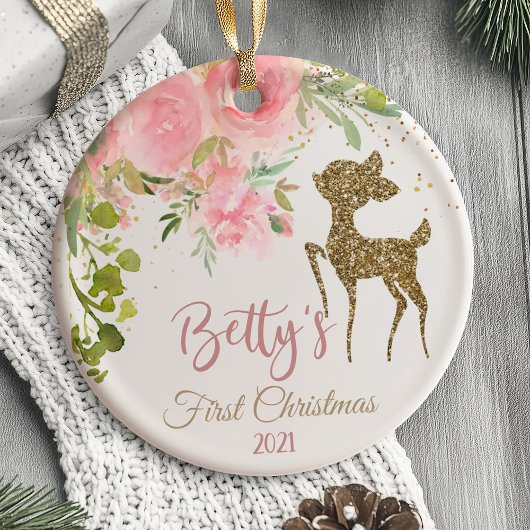 Baby's eerste kerst Ornament Deer Woodland