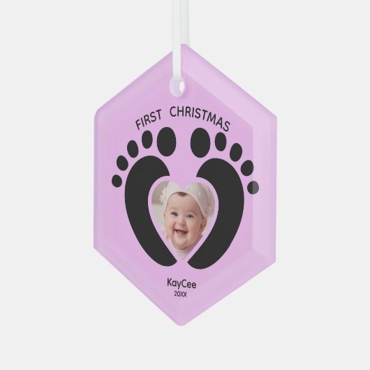 Baby's eerste kerst Ornament - Foto Keepsake (Voorkant links)
