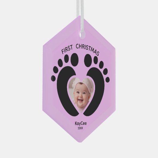 Baby's eerste kerst Ornament - Foto Keepsake (Voorkant Rechts)