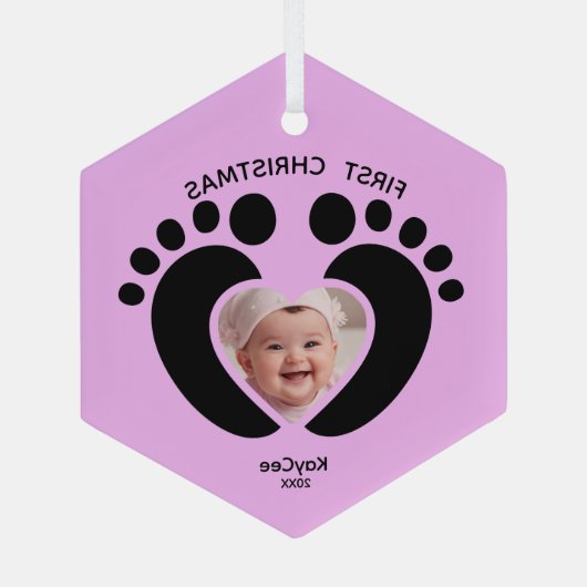Baby's eerste kerst Ornament - Foto Keepsake (Achterkant)