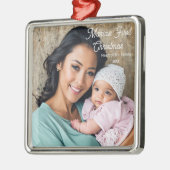 Baby's eerste kerst Ornament, foto personaliseren Metalen Ornament (Links)