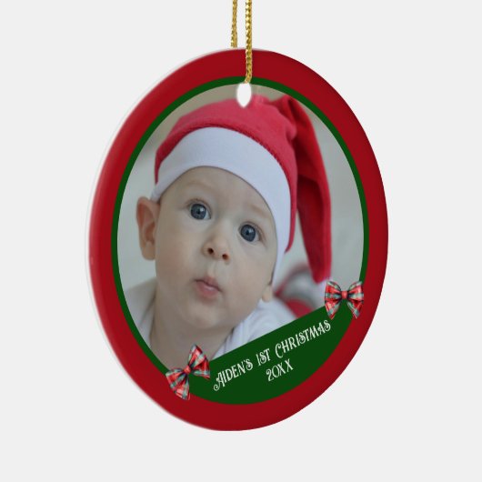 Baby's eerste kerst Ornament | Fotosjabloon (Rechts)